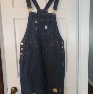 Denim overall dress